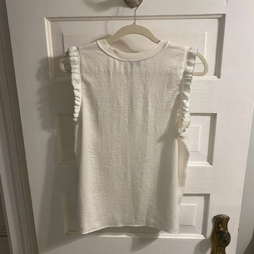 Current Air Cream Ruffle Sleeve Blouse - Picture 3 of 3